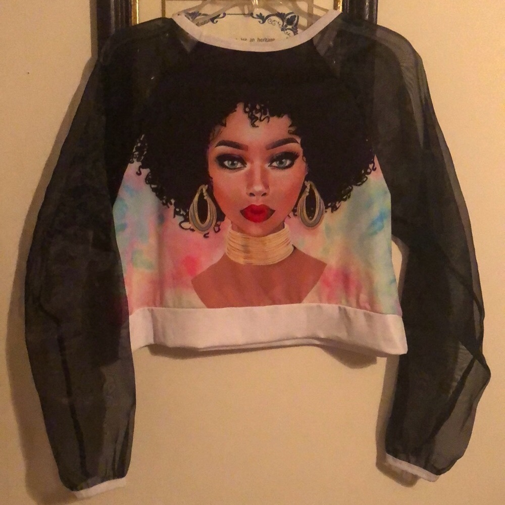 ‼️Coming Soon‼️ Afro Beauty Mesh Sleeve Top - Picture 4 of 4